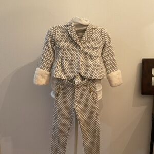 Janie and Jack Girls Luxe Tweed Jacket & Pant Set – Size 3